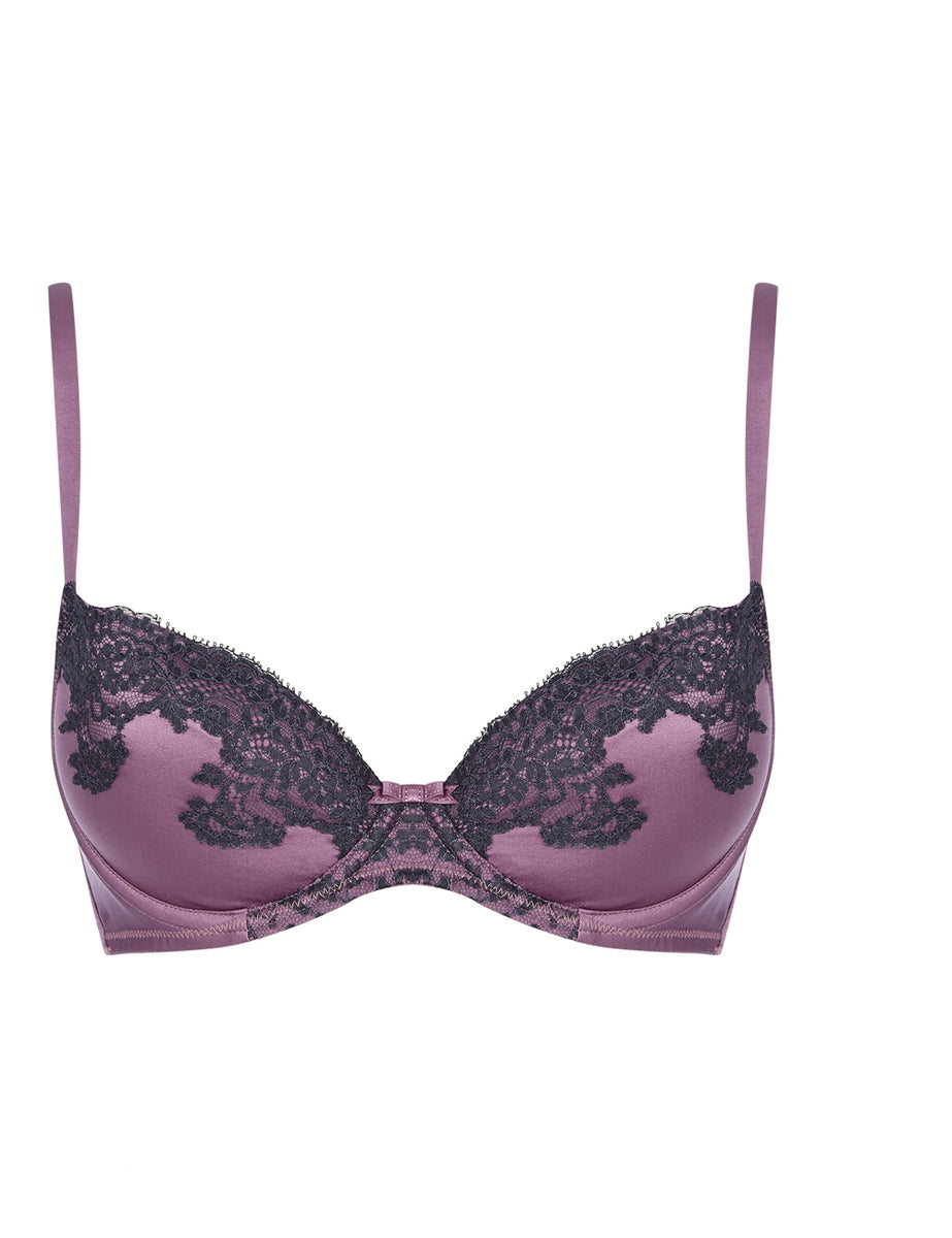 MYLA Heritage Silk Padded Plunge Bra - Lipstick/Slate – Designer